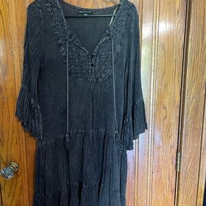 Beach By Exist Boho Swim Cover Up Dress Gray size S